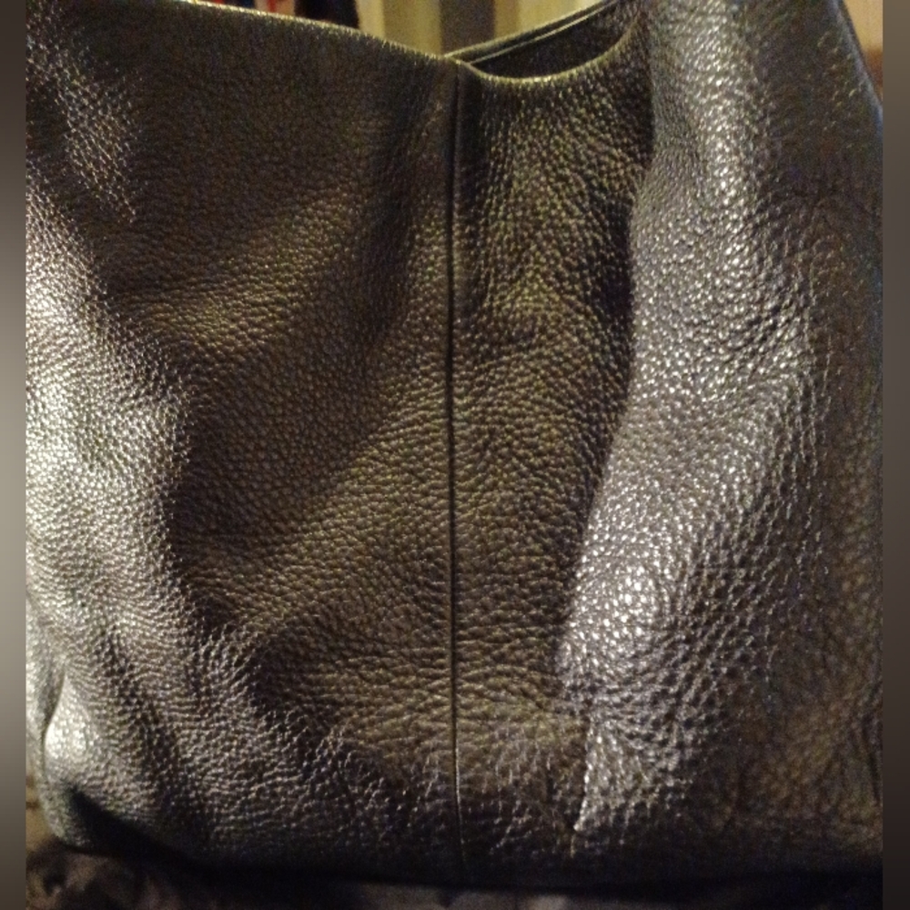 Coach Black Leather Handbag With Gold Hardware
